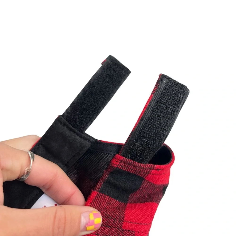 Disney Mickey Mouse Kid One Size Red Black Buffalo Plaid Adjustable Baseball Hat